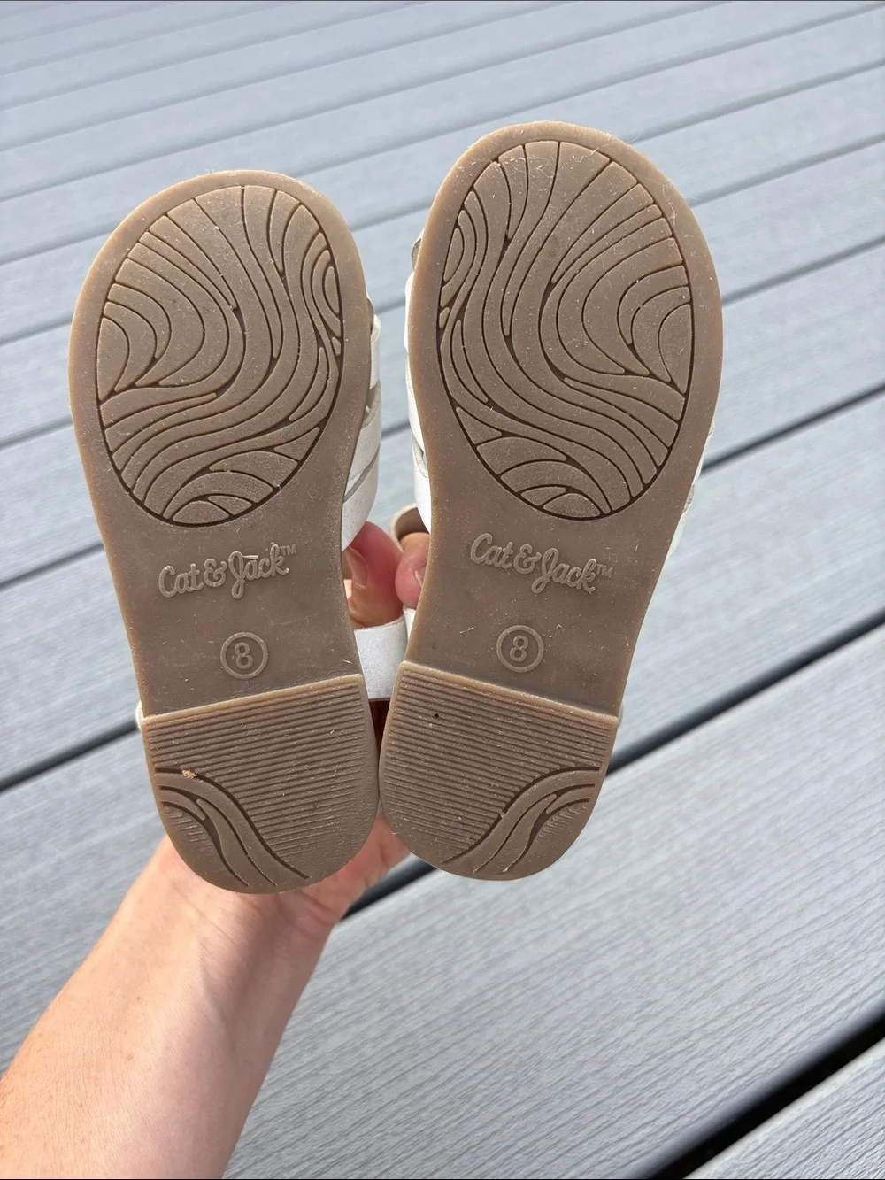 Cat & Jack White Woven Closed-Toe Girls Sandals